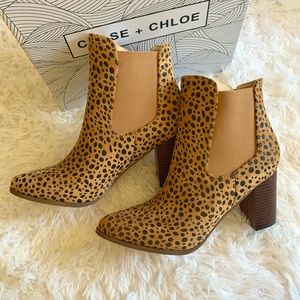 Chase + Chloe Isella Leopard Booties